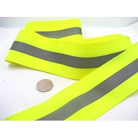 2ms of Green Silver Fluorescence Tape Hi Viz Reflective Ribbon Tape Bike Jacket Night Safety use Tape