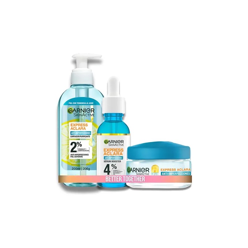 Kit Garnier Express Anti Imperfecciones Para Piel Grasa 3pzs