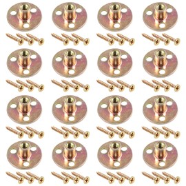 Glarks 64Pcs M6(1/4'') Brad Hole Tee Nut with Mounting Screws Set Zinc Plated Carbon Steel 3-Hole T-Nuts Furniture Hardware Flange Insert Female Thread for Wood Furniture