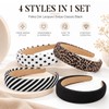 4 Pack Wide Satin Padded Headbands for Women, No-Slip Hair