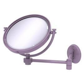 Allied Brass WM-6G/4X-LVN 8 Inch Wall Mounted Extending Make-Up Mirror 4X Magnification with Grooved Accent, Lavender