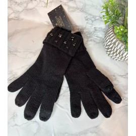 Victoria's Secret Victorias Secret Rhinestone Black Gloves One Size 100% Acrylic Knit