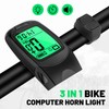 3 in 1 Bike Computer with Headlight Horn IP64 Multifunction