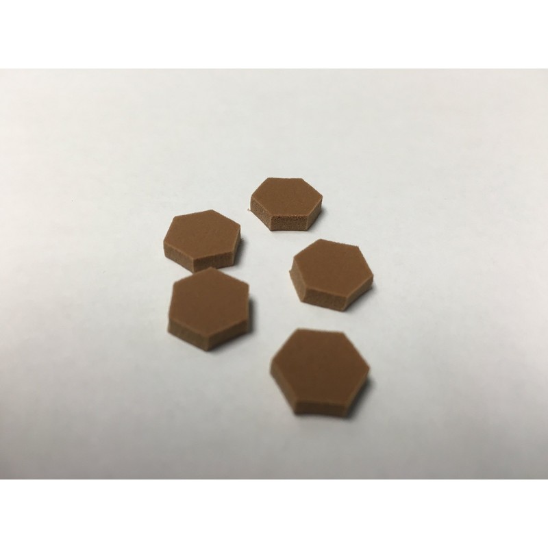 Self-Adhesive Hexagon Foam Cabinet Bumper Pads - Brown 210
