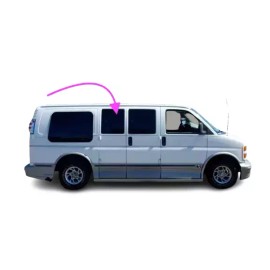 BAG Fit: 96-02 Chevy Express Van Passenger Hinged Rear Right Door Glass Movable-Rear