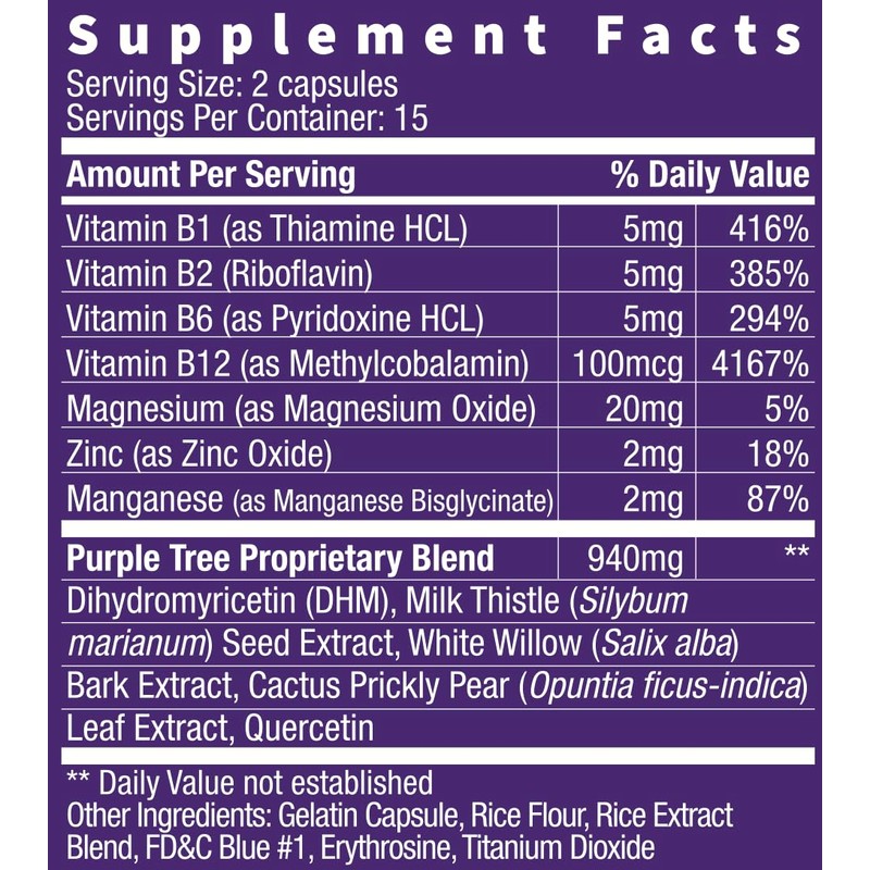 purple tree Post-Celebration Wellness Vitamins | Liver Support, Rapid Hydration,