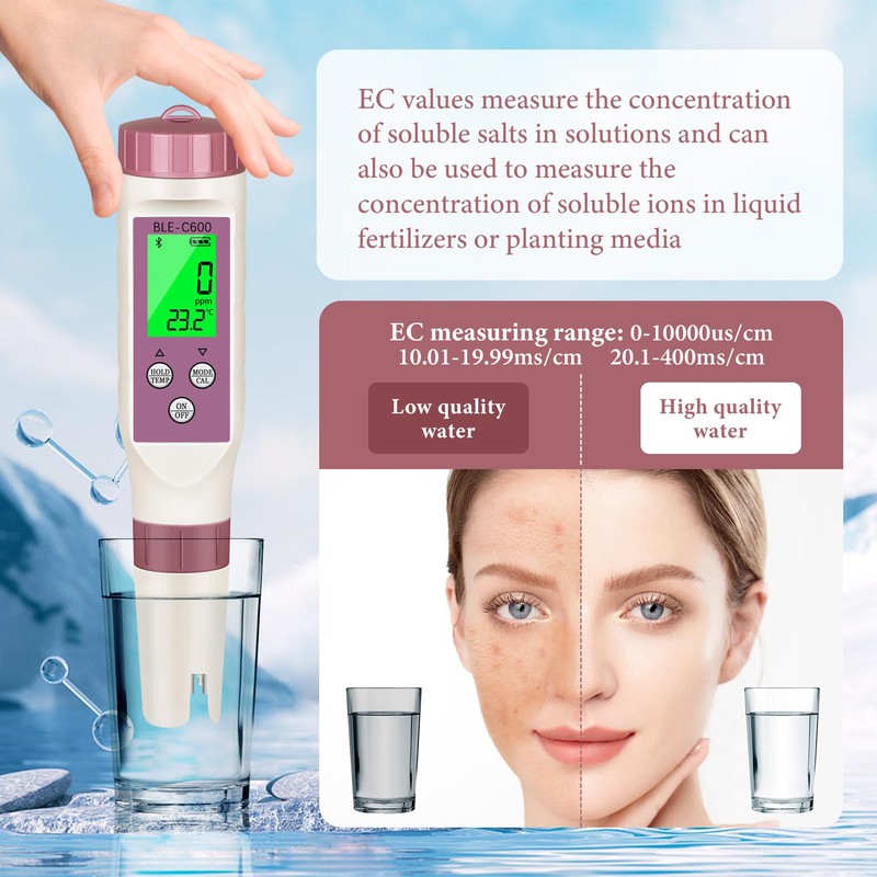 PH Meter 7-in-1 Tds Meter/Salinity Tester/pH Meter/EC Meter/Orp Meter/S.G Meter/Temp