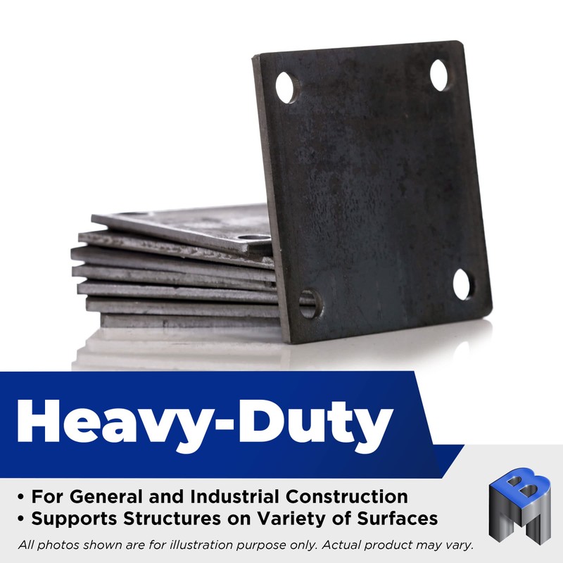 Bobco Metals 5”X5” Weldable Square Steel Metal Baseplate - A36