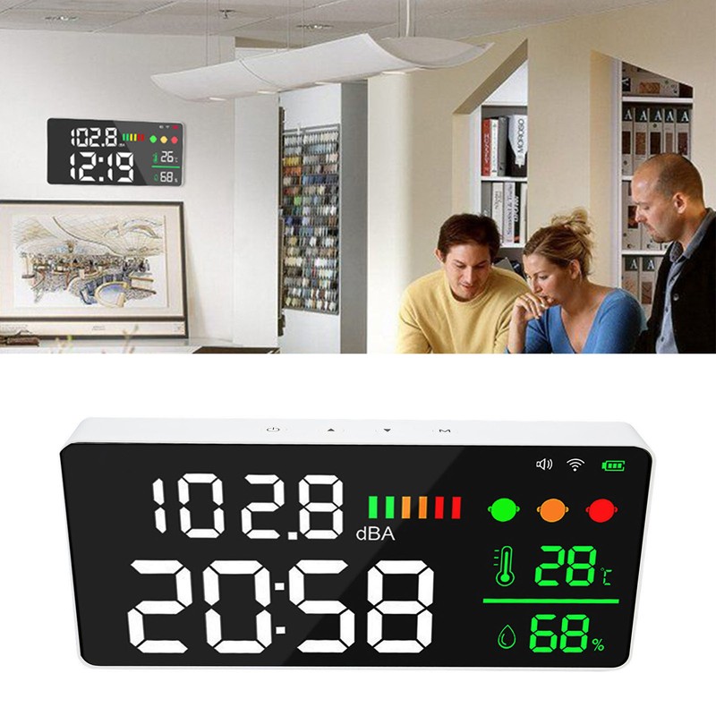 11in Large Screen Decibel Meter WIFI LED Display Temperature Humidity