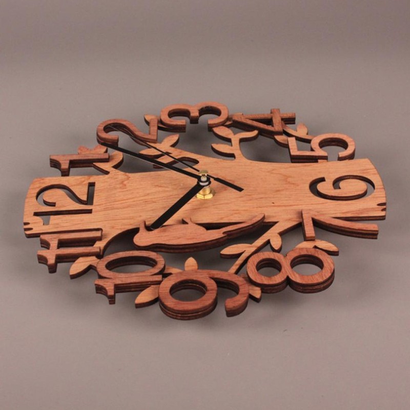 Wall Clock Tree Shape Silent Non Ticking Clock for Office