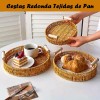 generic Bandeja Canastas De Mimbre Redonda Cestas Pan Con Asa