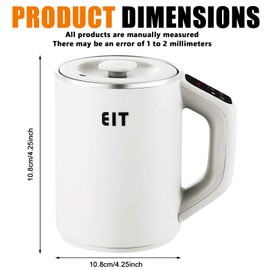 Kettle with Temperature Setting, 800 ml Water Chain with Temperature Hold Function, Quick Heating, Stainless Steel Travel Kettle, Energy-Saving, Tea Maker for Travel, Camping, On the Go