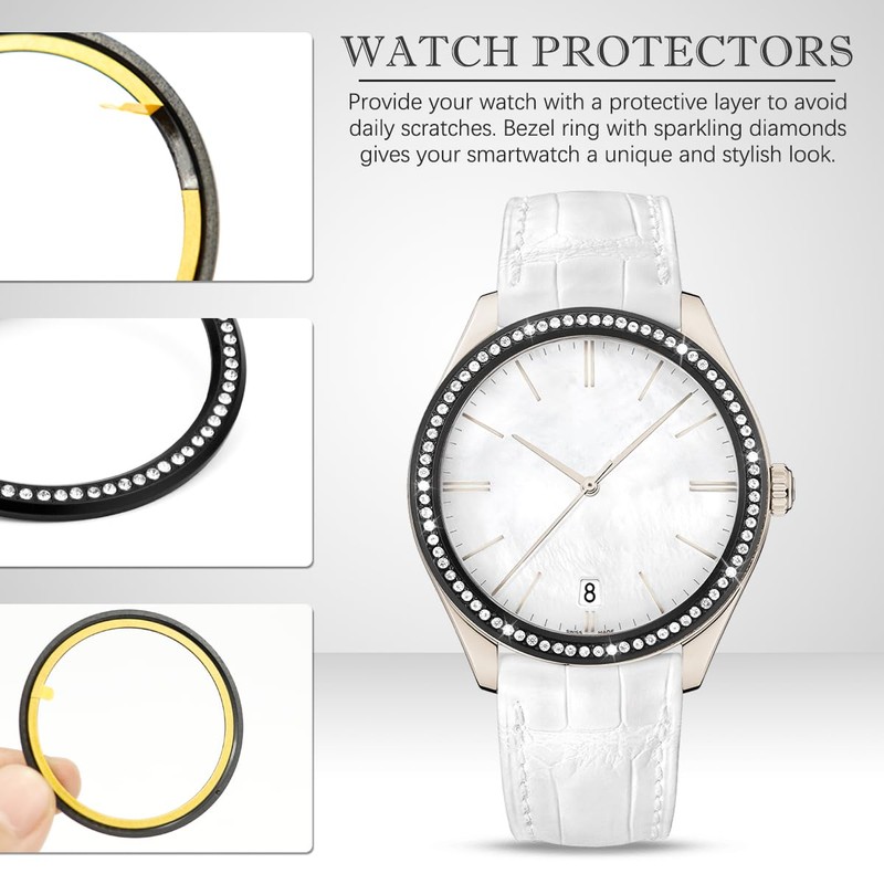 LNQ LUNIQI Watch Bezel Ring 47 mm, Metal Bezel Ring,