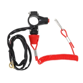 eMagTech 2-Wire Universal Kill Switch Button with Lanyard, Red, Push Button Actuator, ON-OFF Operation Mode, Compatible with Pocket Bikes, Mini Off-Road Bikes