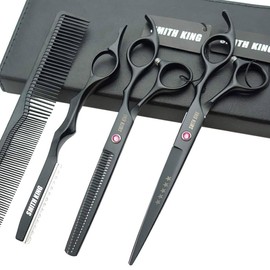 [미국배송] 7.0인치 전문가용 머리 자르기 얇아지는 가위 세트 면도기(블랙) [7.0 Inch] [US Shipping] 7.0 Inch Professional Thinning Scissors Hair Cutting Set Razor (Black)