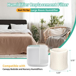 Canopy Humidifier Filters Replacement, Bedside Humidifier Filter Compatible with Canopy Bedside & Nursery Humidifiers, Wood Pulp & Paper Honeycomb Filters (3pcs, White)