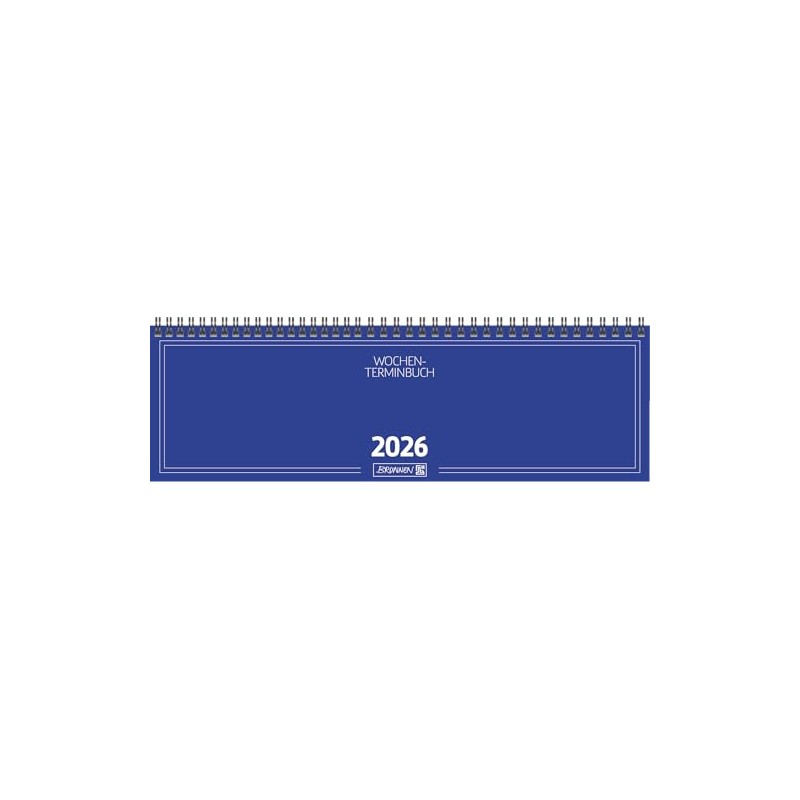 BRUNNEN Querterminbuch Mod. 774 2026 | 326×102 mm, Karton, blau