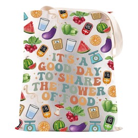 JNIAP Future Dietitian Graduate Gift It's a Good Day to Share the Power of Food Tote Bag Nutritionist Gift (Share the Power of Food Tote Bag)