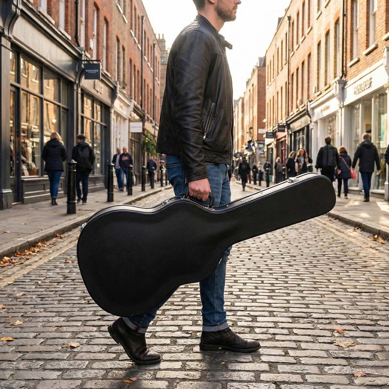 Gearlux Dreadnought Acoustic Guitar Hardshell Case with Accessory Compartment -