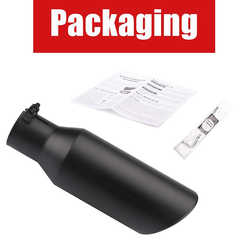 2.5 Inch Black Exhaust Tip, Universal 2 1/2" Inside Diameter
