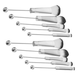 Beavorty Makeup Brush Set for Women 2 Sets of Eye Blush Powder Eyeshadow Brushes Metal Handle Gentle on Skin