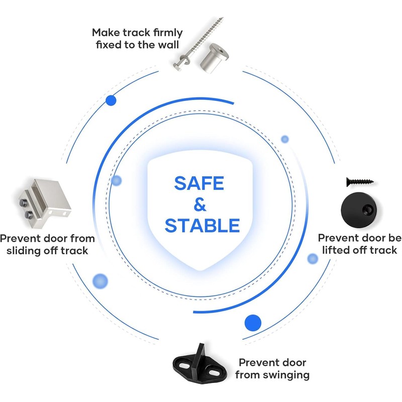 EaseLife 6.7 FT Brushed Nickel Sliding Barn Door Hardware Track