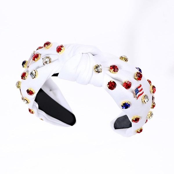 Hofar 4th of July Headband for Women White Red and
