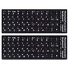 2PCS Russian Keyboard Stickers, Russian-Englsih Keyboard Letters Replacement Stickers White