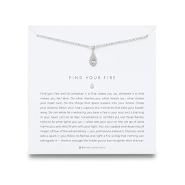 Bryan Anthonys Find Your Fire Necklace, Silver Necklace for Women, Pendant, Adjustable Length