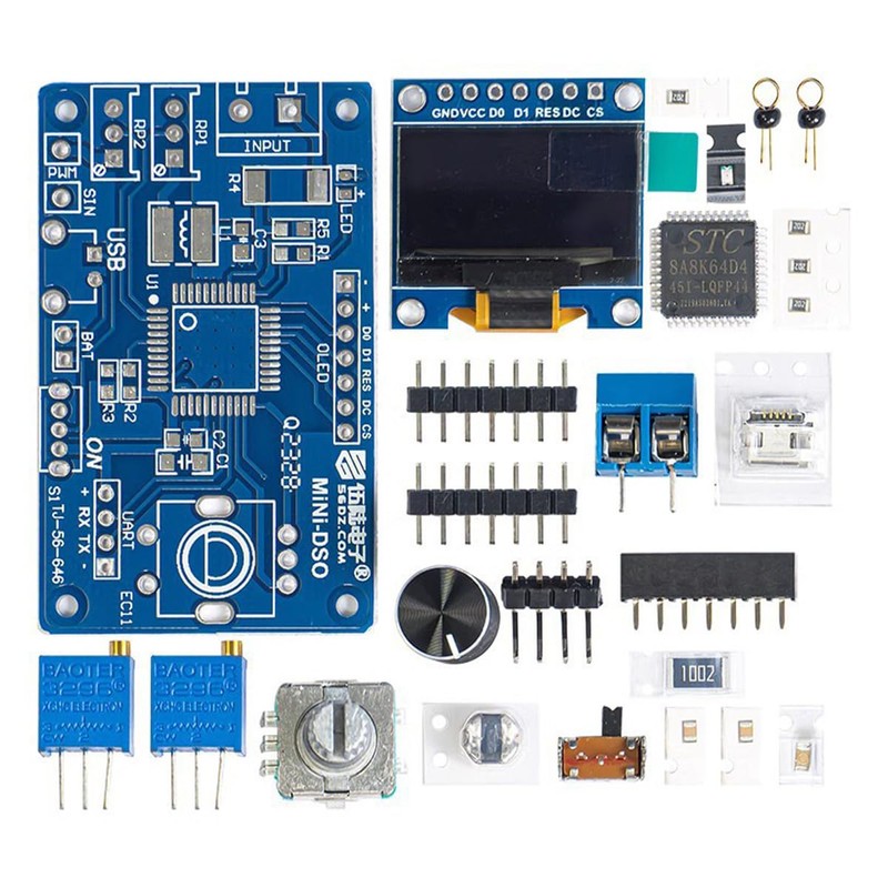 Fasizi Stc8a8k Diy Oscilloscope Kit With 0.96" Oled Single Channel