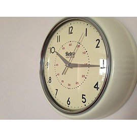 NEW RETRO MODERN WALL CLOCK (Cream)