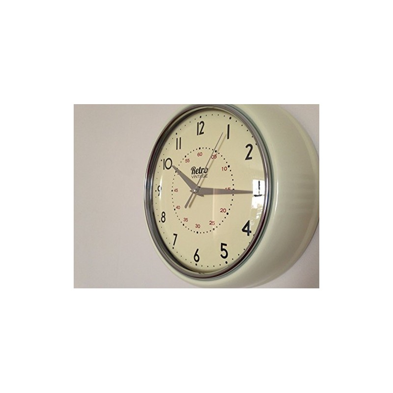 NEW RETRO MODERN WALL CLOCK (Cream)
