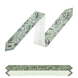 Silk-Like Skinny Scarf for Handbags, 38”x2.95” Fashion Hair Headband & Neck Tie, Elegant Ribbon for Wrist Wrap, Stylish Women’s Purse Accessory & Gift,Green