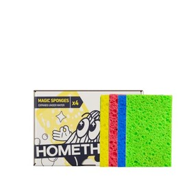 Homethings Magic Pop-up Sponge, 4 Pack, Plastic-Free, Compostable
