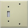 Ivory Wrinkle 2 Gang Wall Plate - Toggle Blank