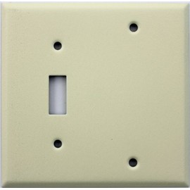 Ivory Wrinkle 2 Gang Wall Plate - Toggle Blank