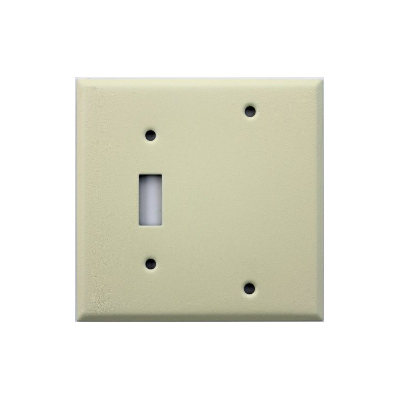 Ivory Wrinkle 2 Gang Wall Plate - Toggle Blank