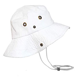 Newhattan Boonie Safari Bucket Hat Foldable Military Style Cap (White, S/M)