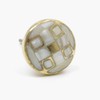 Handmade Inlay Pearl with Brass Body Mixed Media Knob, Pull,