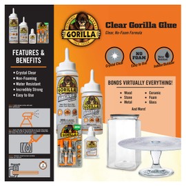 Gorilla Clear Glue Minis, Four 3 Gram Tubes, Clear, (Pack of 6)
