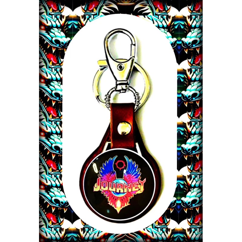 JOURNEY GREATEST HITS CD LEATHER KEYCHAIN