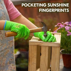 VGO 3 Pairs Women’s Gardening Gloves - Non-Slip Nitrile Coated, Machine Washable & Breathable for Outdoor,DIY, Ranch,Camping | Flexible Fit, Value Bundle with Color Choices (3Pairs/L/Green/NT2110-P)