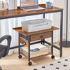 HOOBRO Printer Stand with Charging Station, 2-Tier Printer Cart, Under