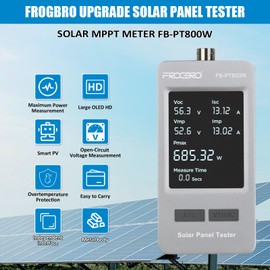 FrogBro 800W Solar Panel Tester – PV Multimeter with Smart MPPT & HD OLED Display for Solar Panel Diagnostics and Data Analysis