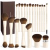 20 Pcs Makeup Brushes with Gift Box, Double-End Multi-functional Aluminum