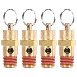 M METERXITY 4-Pack Air Compressor Pressure Release Safety Valve, 1/4" NPT Male 135 PSI Brass Threaded Automatic Air Vent Safety Control Valve