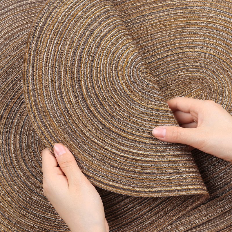 Noctiflorous Oval Braided Placemats 12x18 Inch Table Mats Set of