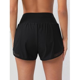 ATTRACO Women Board Shorts High Waist Swimsuits Shorts Quick Dry Swimming Trunk Black XL