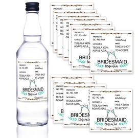 16 Pcs Bridesmaid Proposal Gift Wine Bottle Labels, Tequila Self Adhesive Labels, Bridal Party Groomsman Wine Stickers Bride Tribe Label, Maid of Honor Gift for Friend, 1.75'' x 1.75'' (Green)