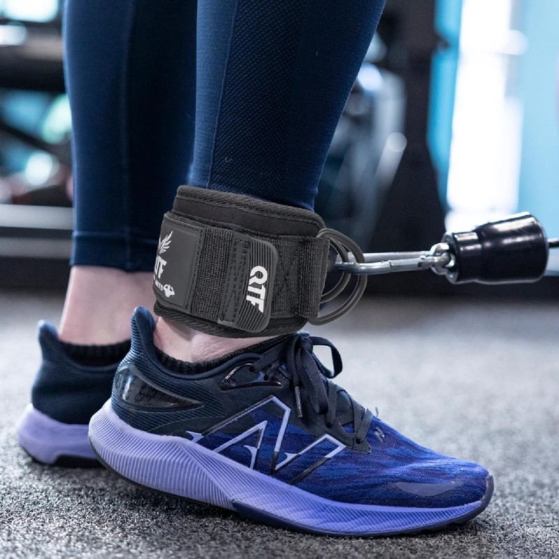 QTF Ankle Strap for Cable Exercise Machines with free shark